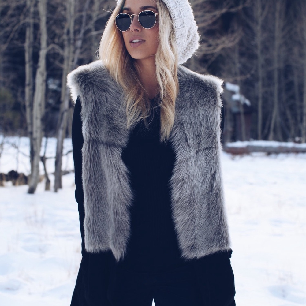 Ramy Brooke |‎ Fur + Leather vest